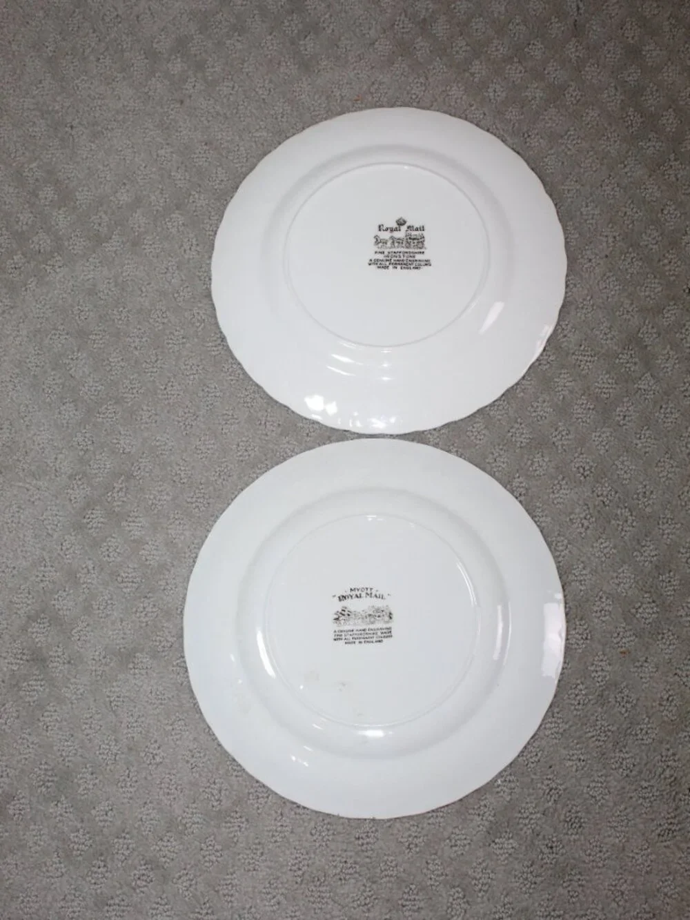 Set of 2 Royal Mail Staffordshire Ware Brown White 9.75
